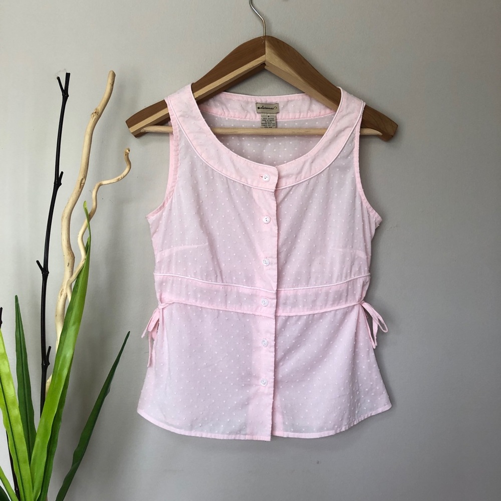 ANTHROPOLOGIE Elevenses Swiss Dot Button Up Top 8